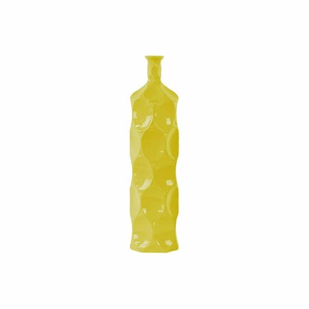 H2H Urban Trends Collection  Ceramic Round Bottle Vase With Dimpled Sides, Large - Yellow H22674364